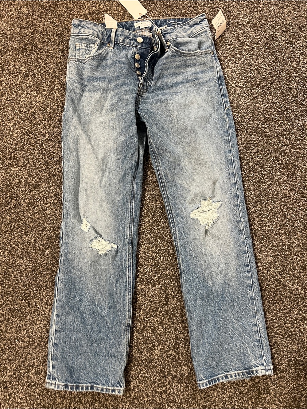 Good American Light Blue Distressed Boyfriend Jeans